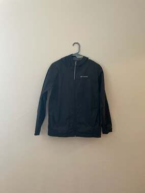 Columbia Youth Dalby Springs II Lightweight Hooded Windbreaker Jacket Black Size